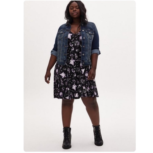 Torrid Disney The Nightmare Before Christmas Character Black Mini Trapeze Dress - Picture 3 of 8